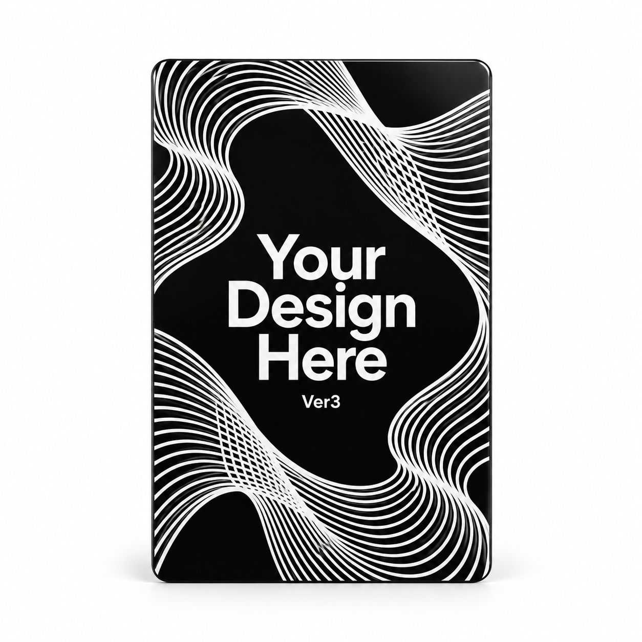 Custom design example: Black PVC · White ink